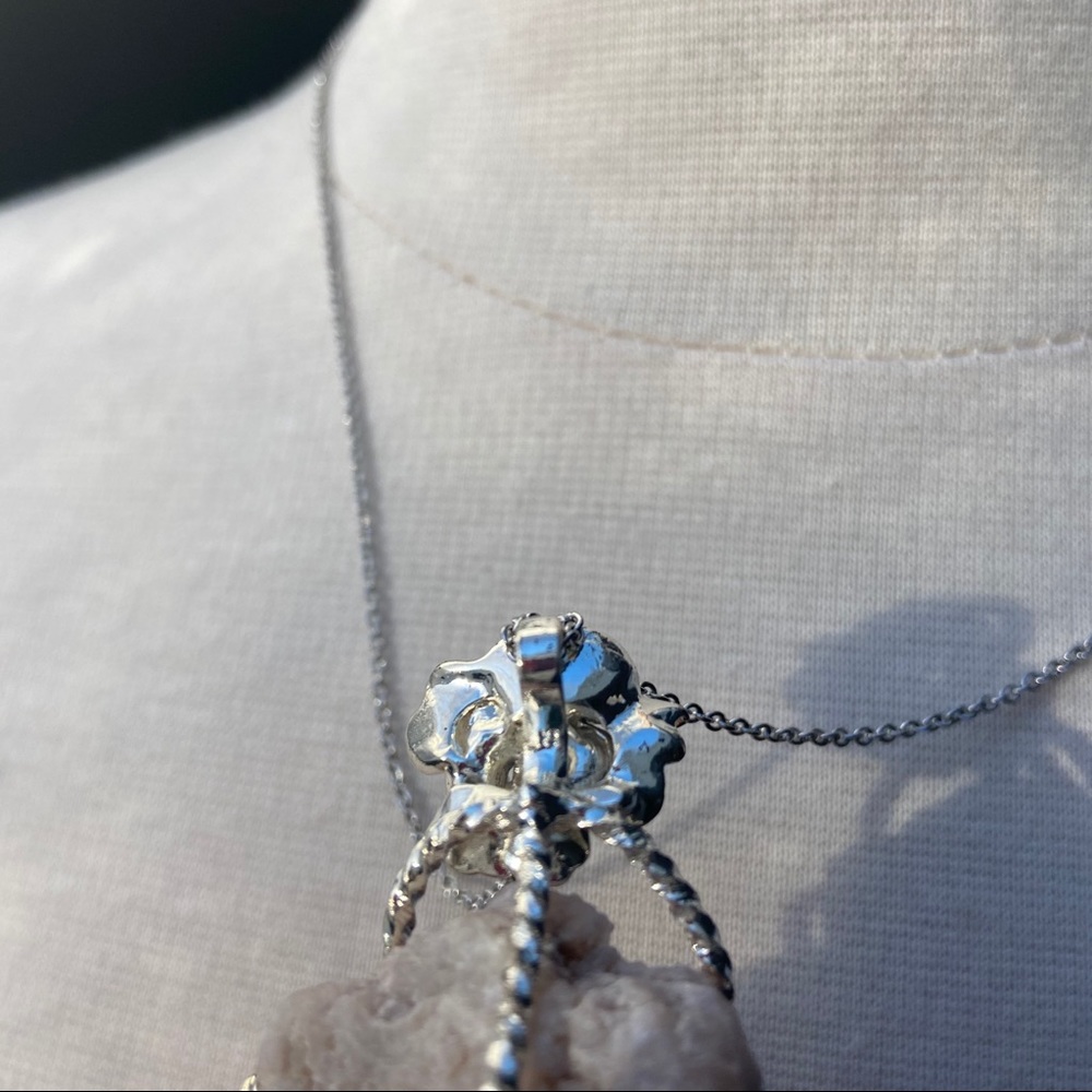 925 Silver Wrapped Geode Necklace - Picture 8 of 10